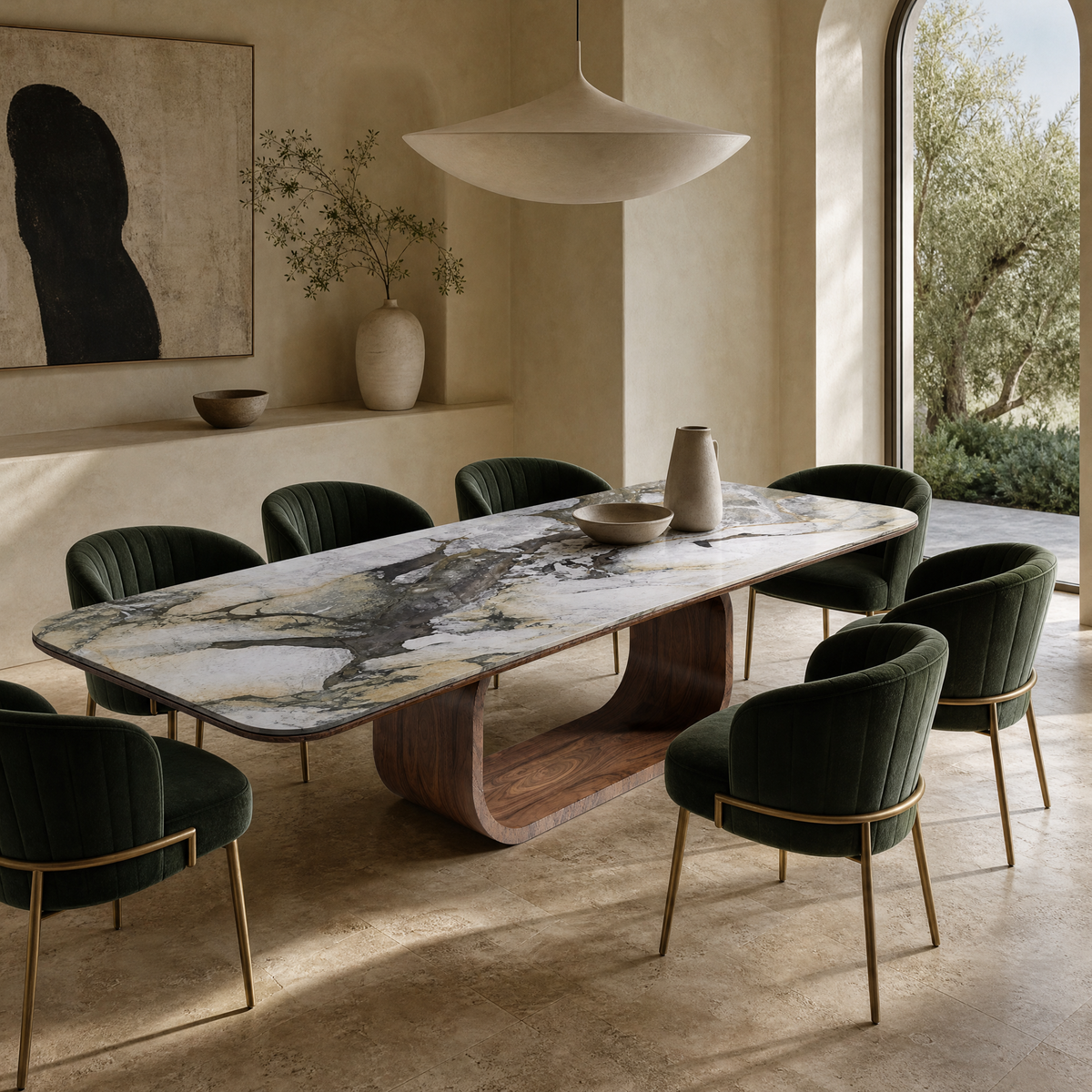 Bramley Marble & Wood Dining Table