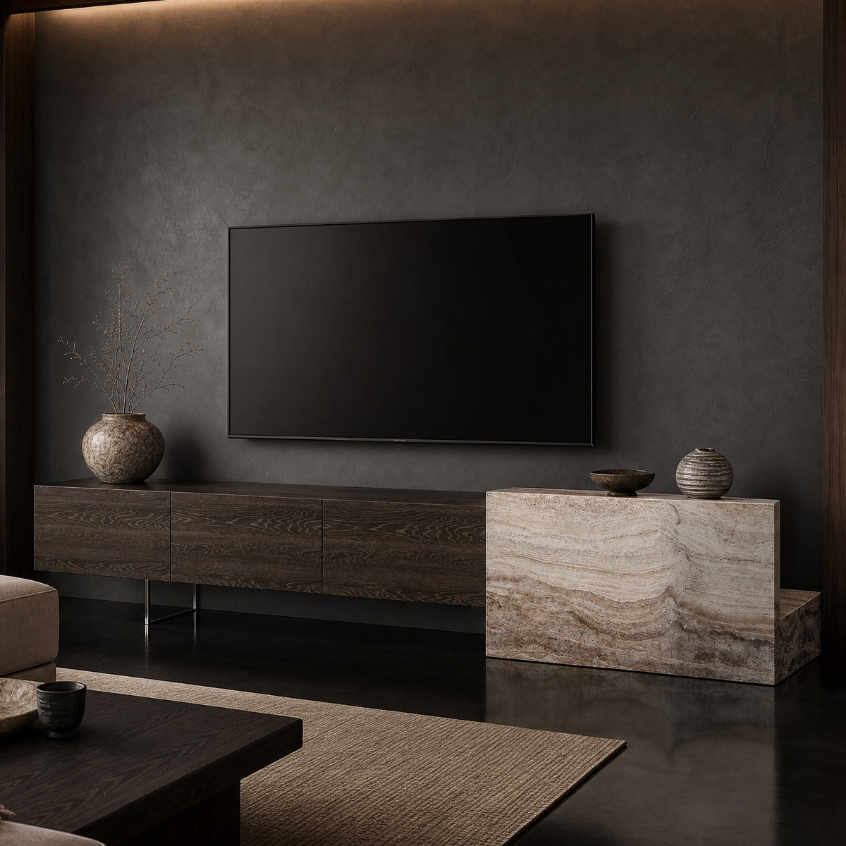 Bromley Marble & Wood TV Unit