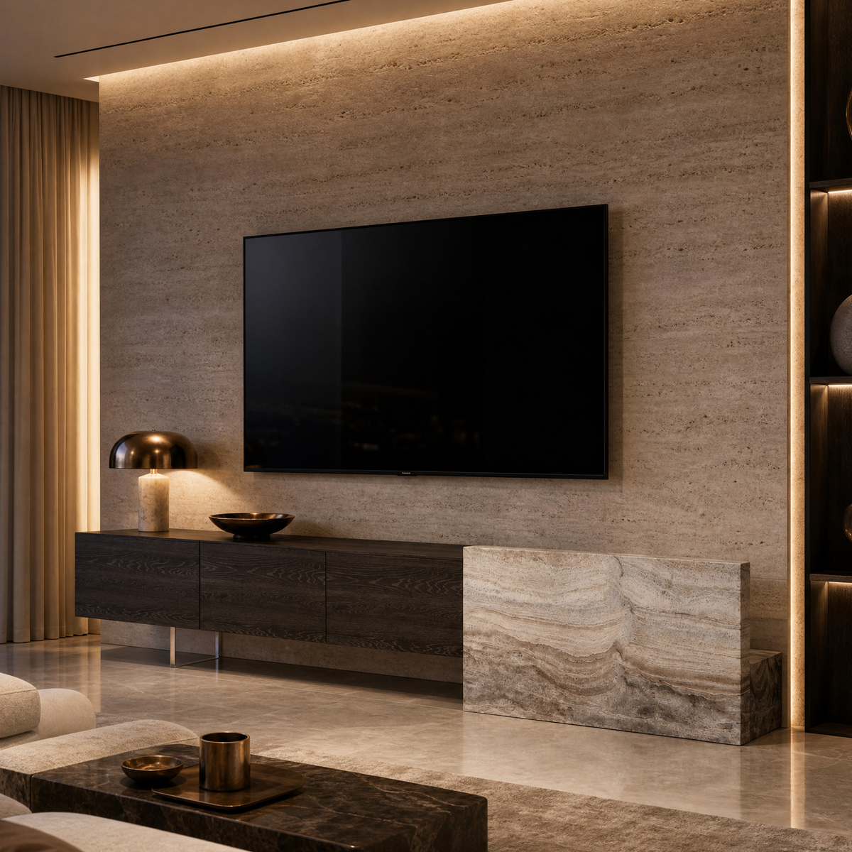 Bromley Marble & Wood TV Unit