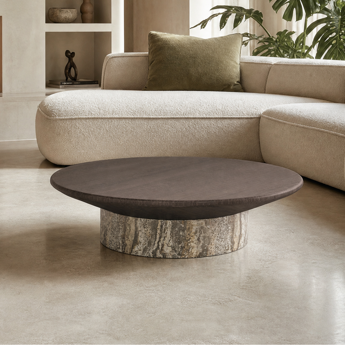 Burford Marble & Wood Coffee Table