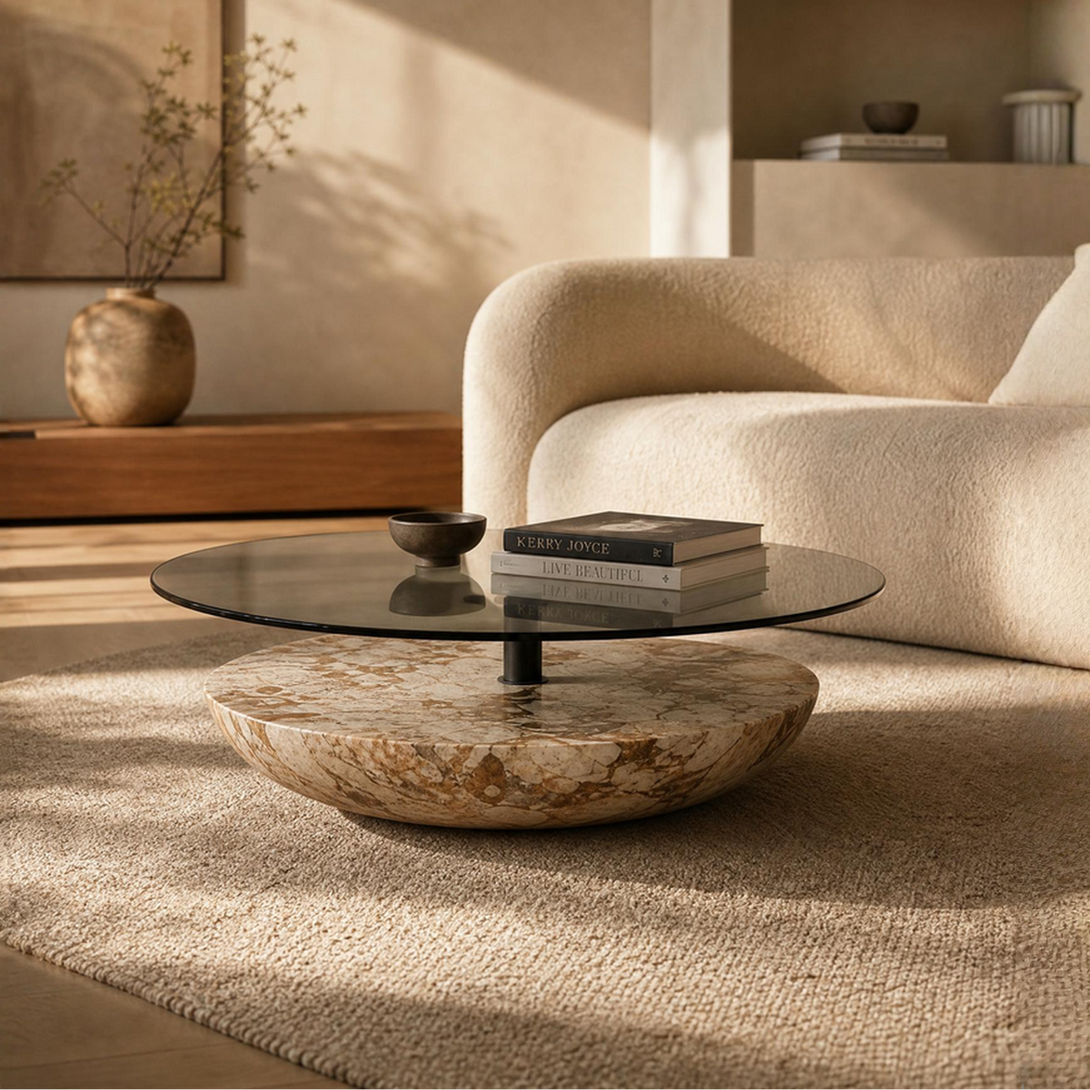 Elmsworth Sculptural Marble Coffee Table