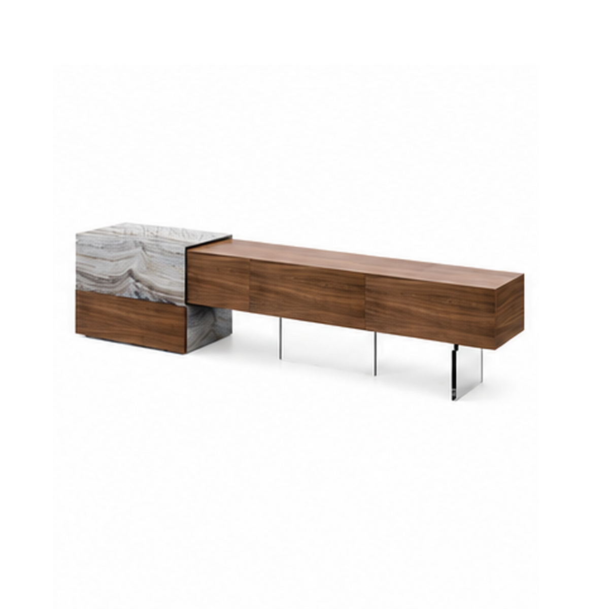 Fairford Marble & Wood TV Unit