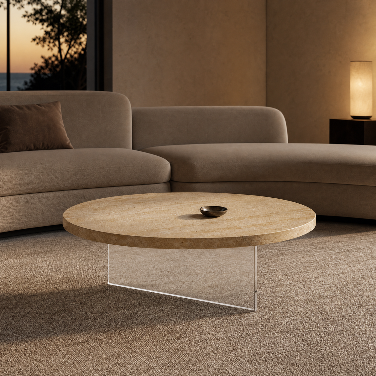 Hensley Marble & Wood Coffee Table