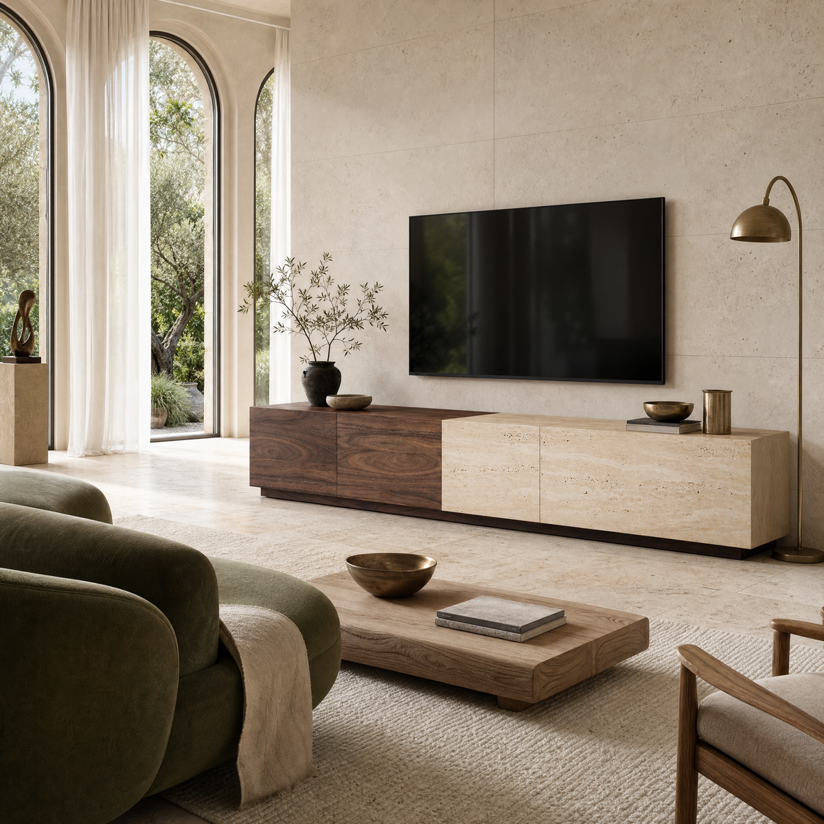 Hensley Marble & Wood TV Unit