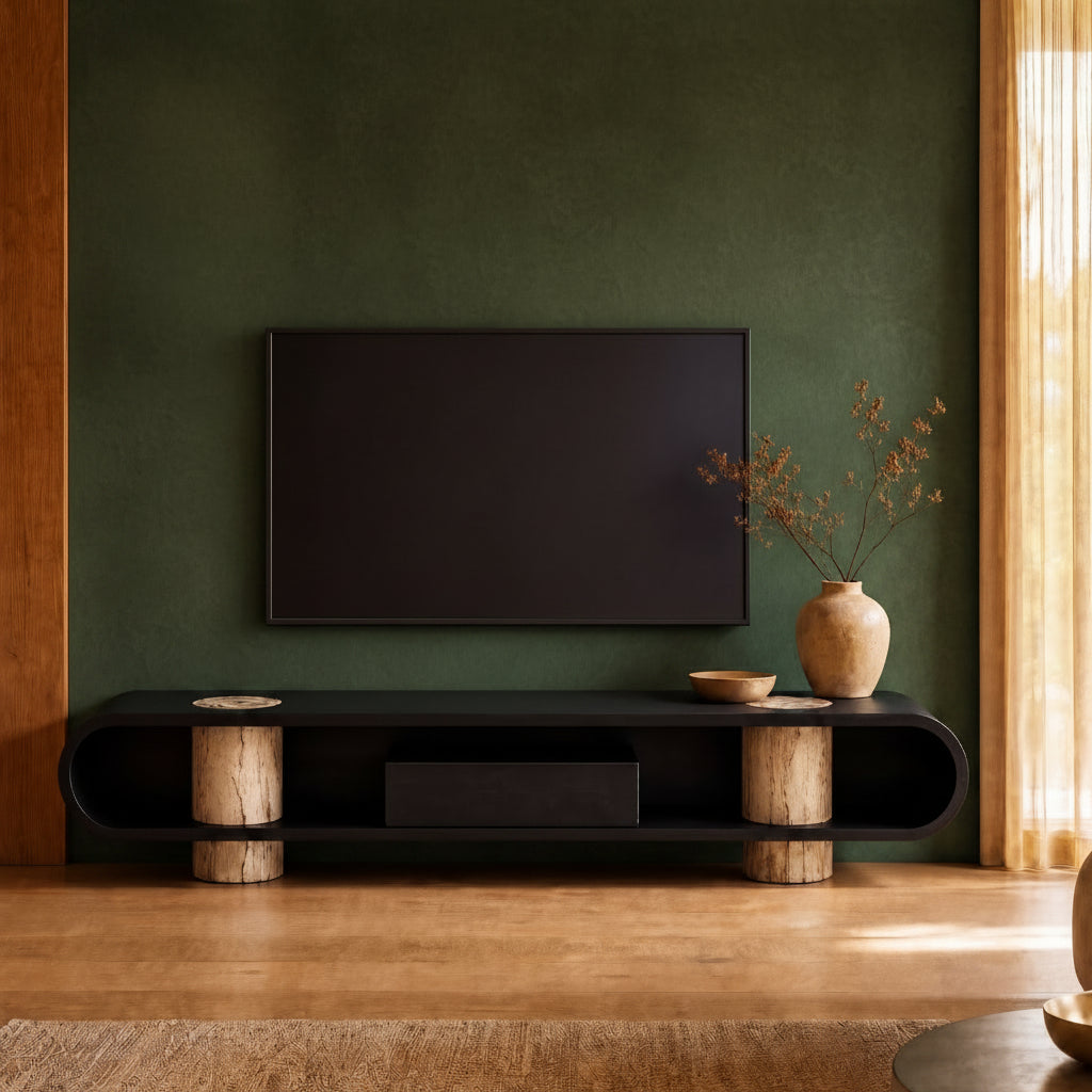 Highgrove Marble & Wood TV Unit