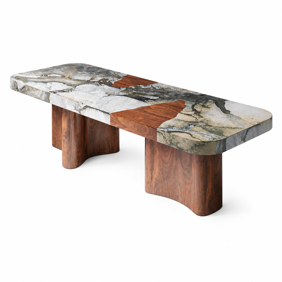 Holcombe Marble & Wood Dining Table