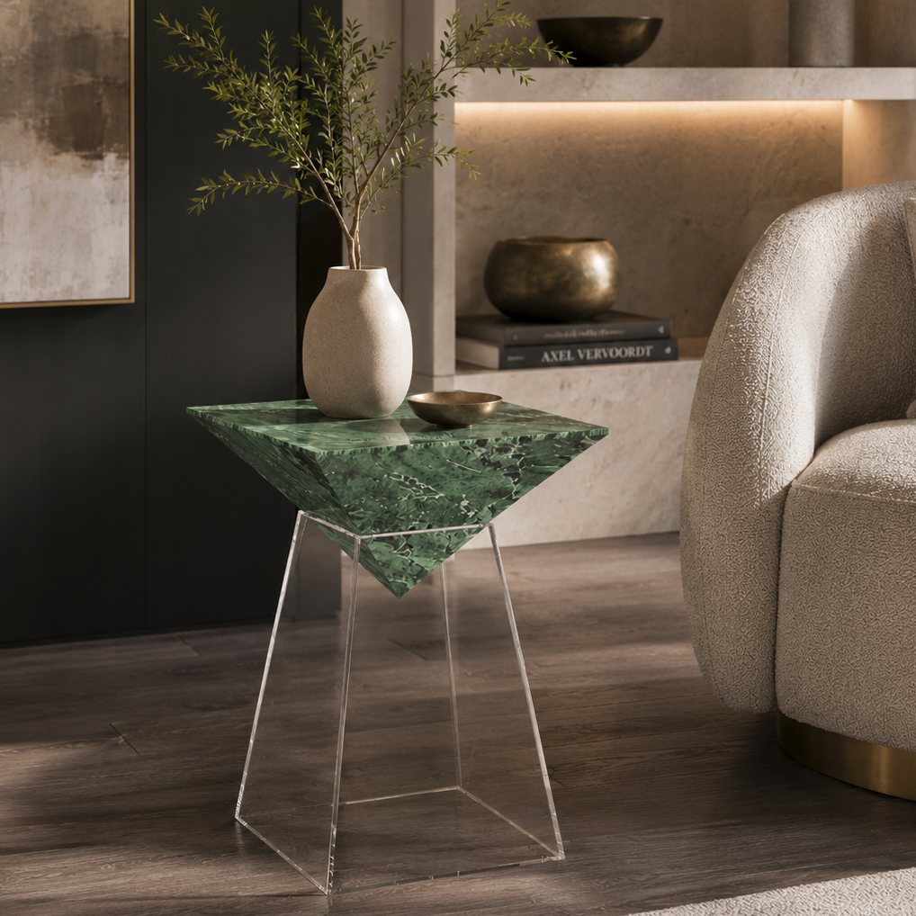 Kingsley Green Marble Side Table
